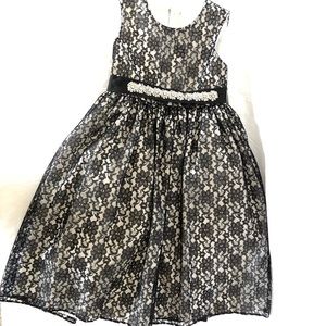 Cinderella black lace jeweled belt dress